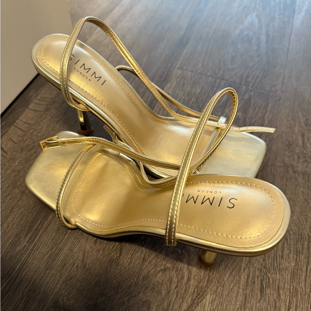 Gold Strappy Heels